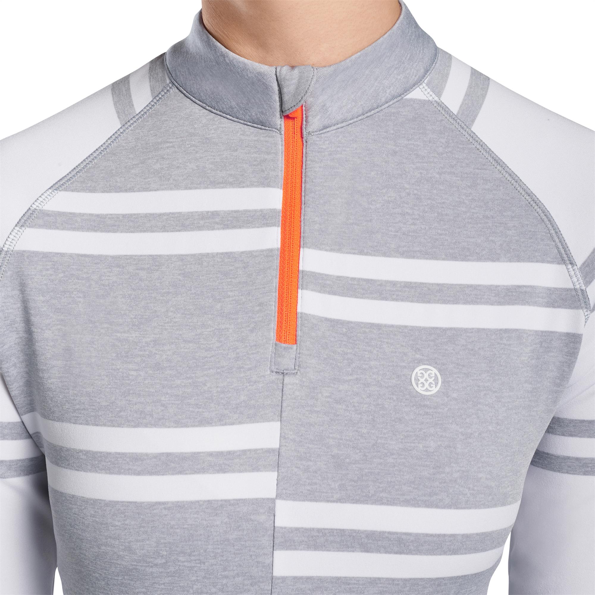 Ladies G/FORE Offset Strip Quarter Zip Heather Grey